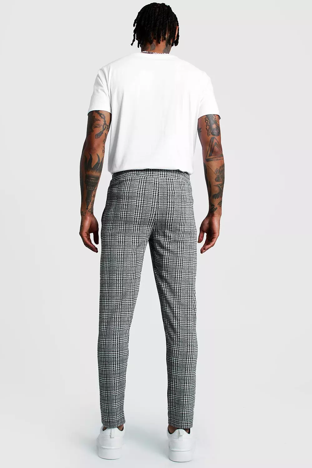 Smart Checked Jogger Trouser boohooMAN UK